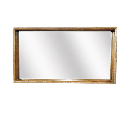 A&B Home 47" x 26" Bundle of 4 Rectangular Natural Brown Recycled Framed Wall-Mounted Mirror