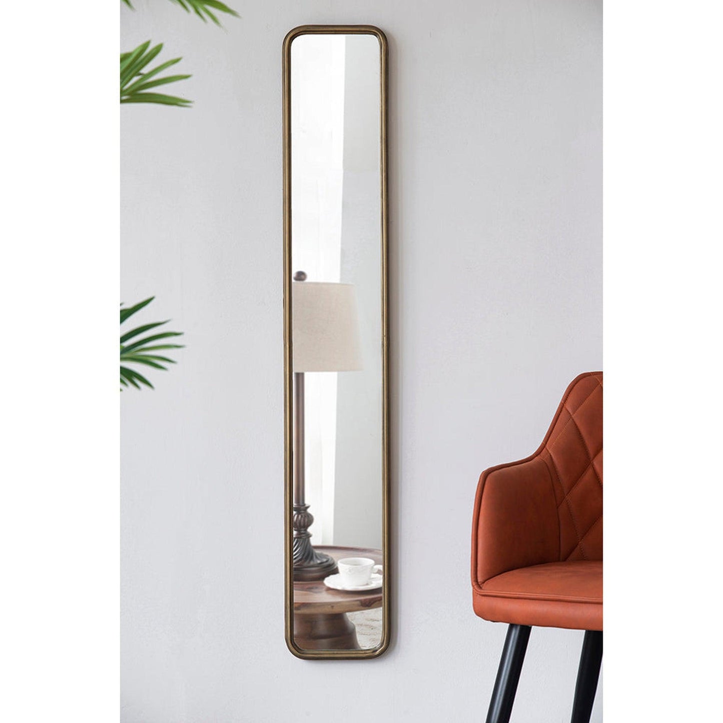 A&B Home 47" x 8" Bundle of 20 Narrow Gold Wooden Frame Wall-Mounted Mirror