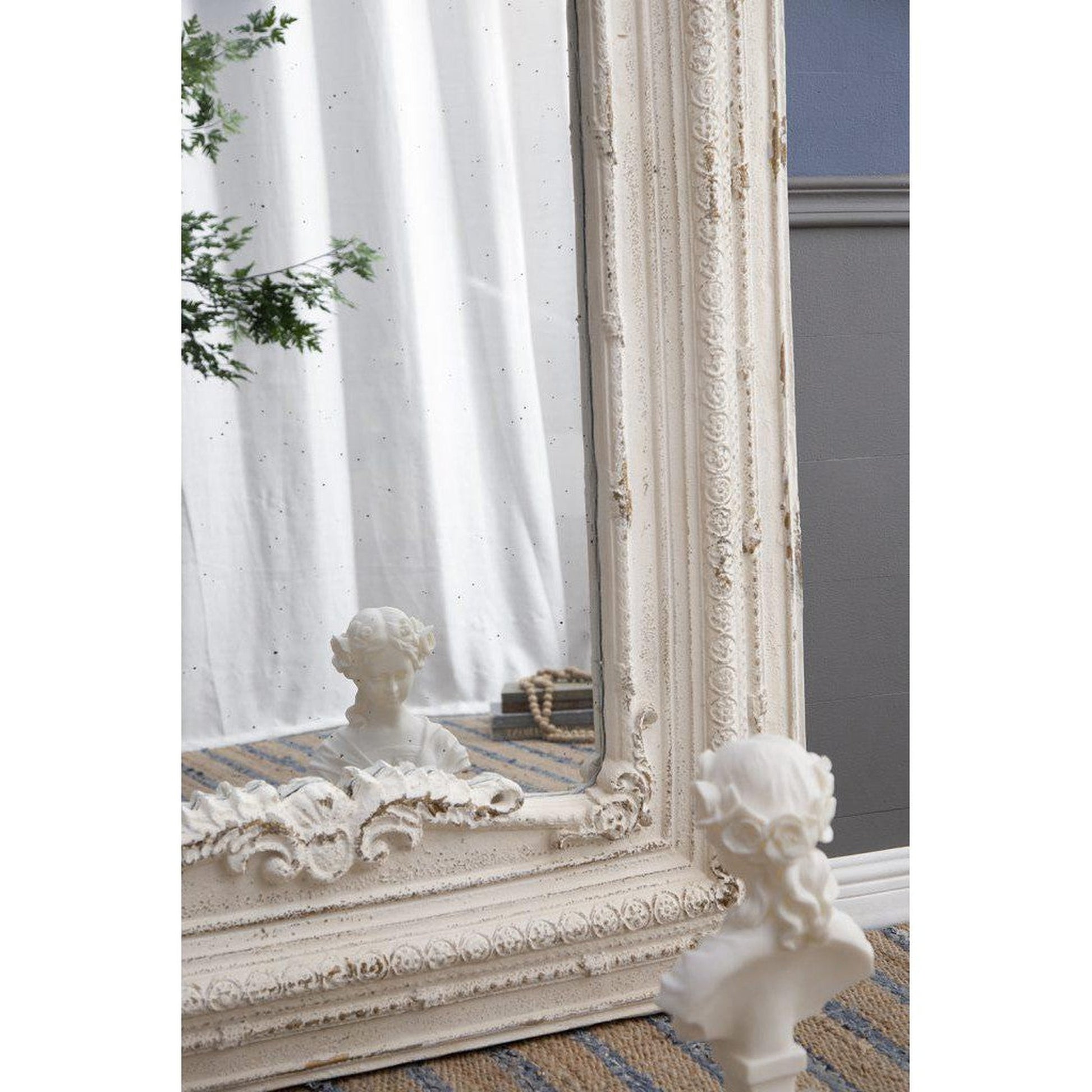 A&B Home 49" x 73" Bundle of 2 Rectangular Ivory Metal Frame Floor Mirror