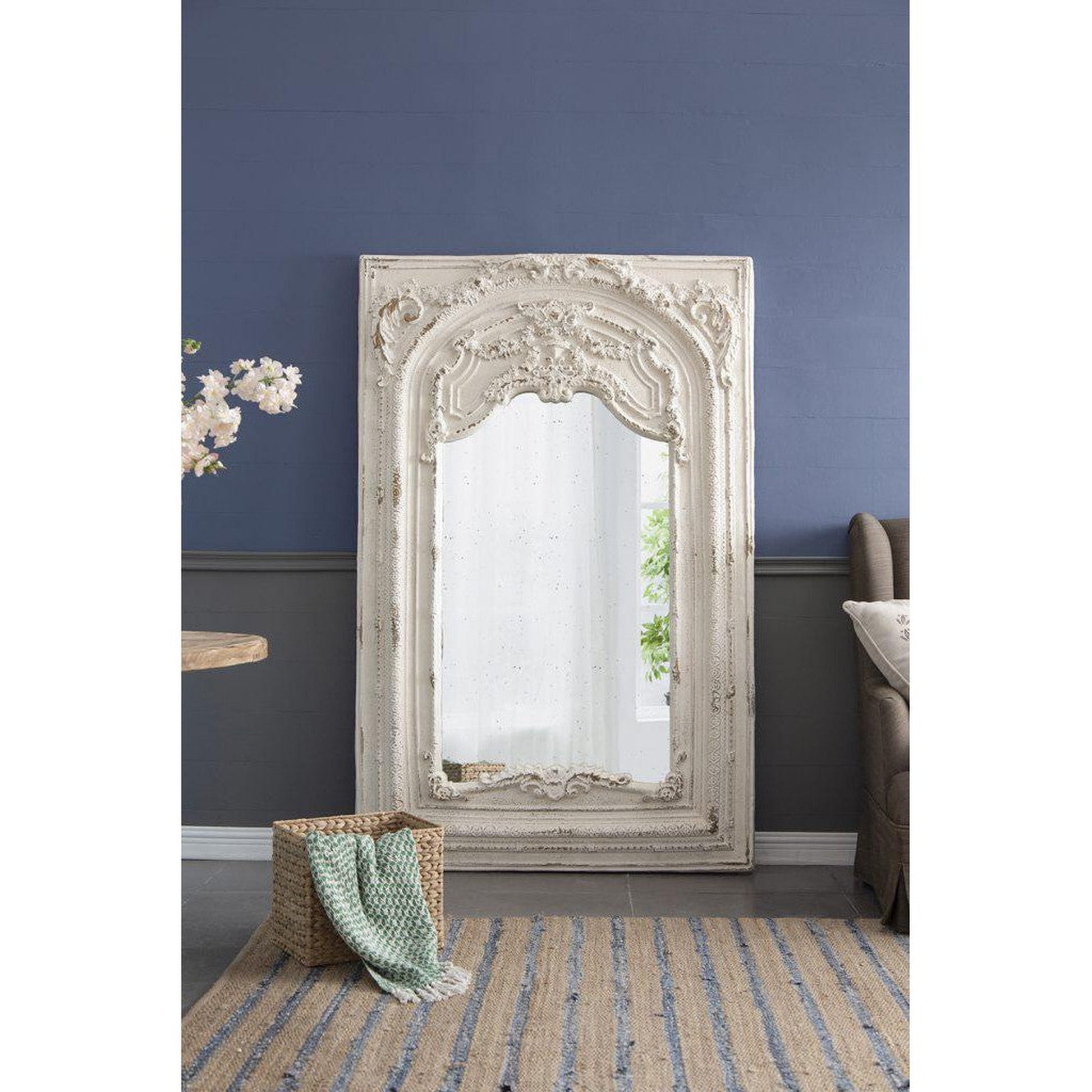 A&B Home 49" x 73" Bundle of 2 Rectangular Ivory Metal Frame Floor Mirror