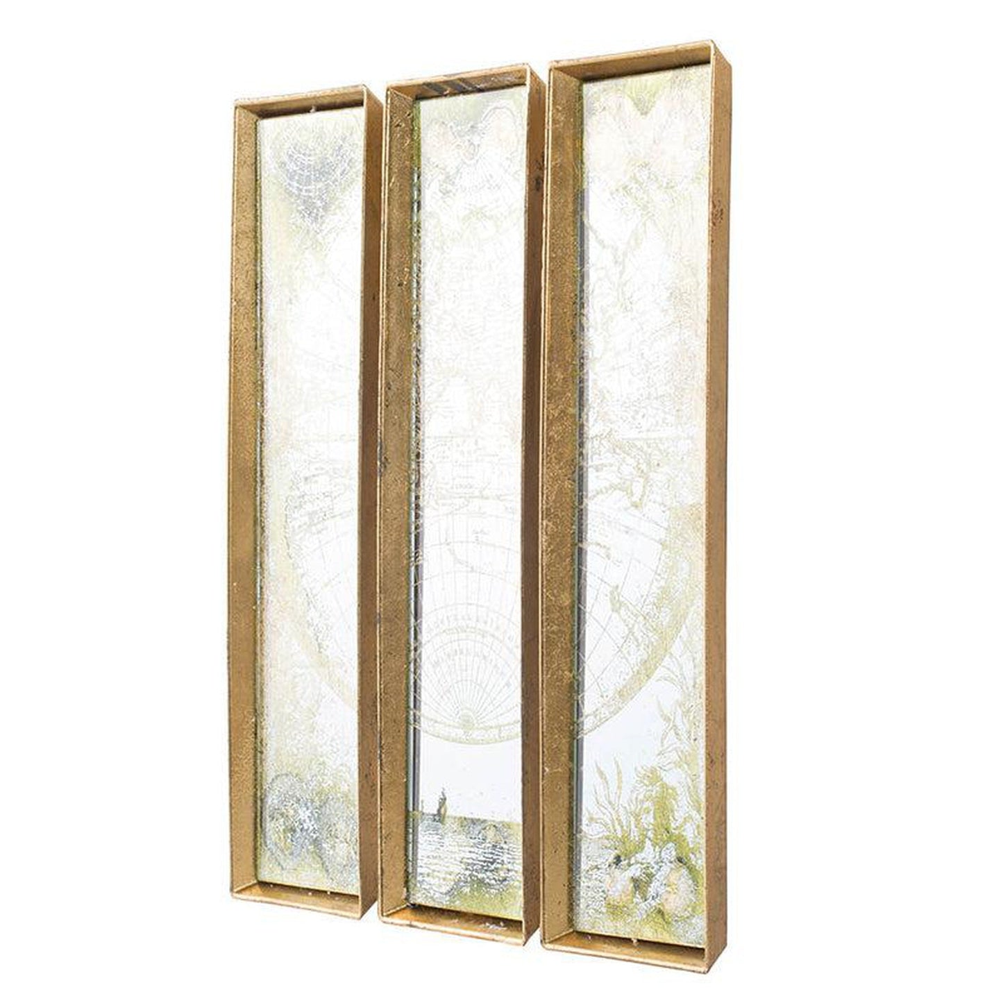 A&B Home 5" x 17" Bundle of 15 6 Sets of Rectangular Antique Gold Frame Wall-Mounted