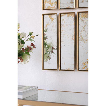 A&B Home 5" x 17" Bundle of 15 6 Sets of Rectangular Antique Gold Frame Wall-Mounted