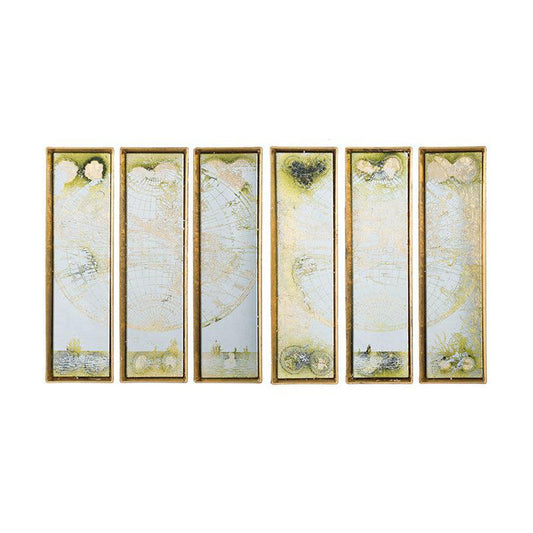 A&B Home 5" x 17" Bundle of 15 6 Sets of Rectangular Antique Gold Frame Wall-Mounted