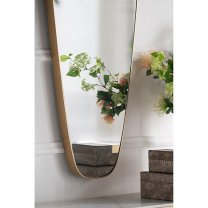 A&B Home 51" x 20" Bundle of 12 Teardrop Shaped Gold Wooden Frame Wall-Mounted Mirror