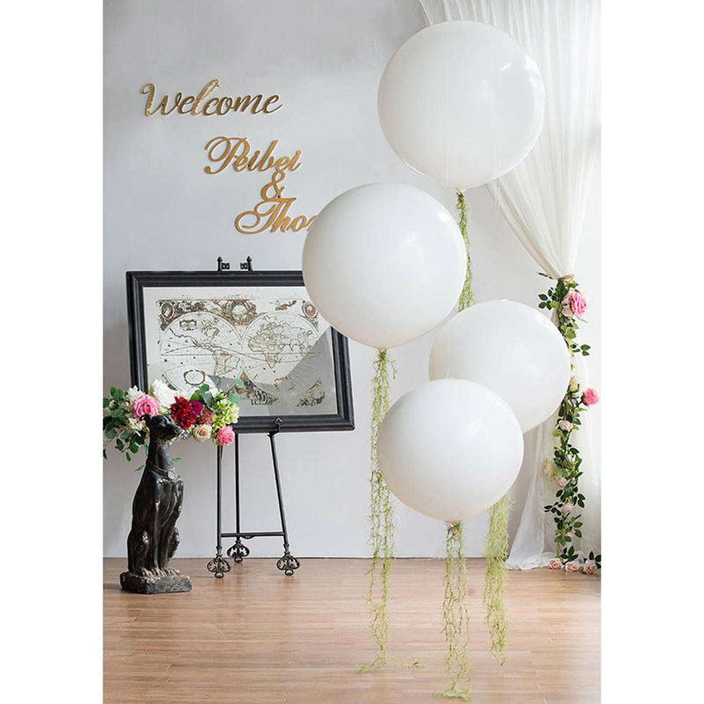 A&B Home 57" x 51" Bundle of 7 Rectangular Distressed Black Glass Frame Wall-Mounted Mirror With Wall Art