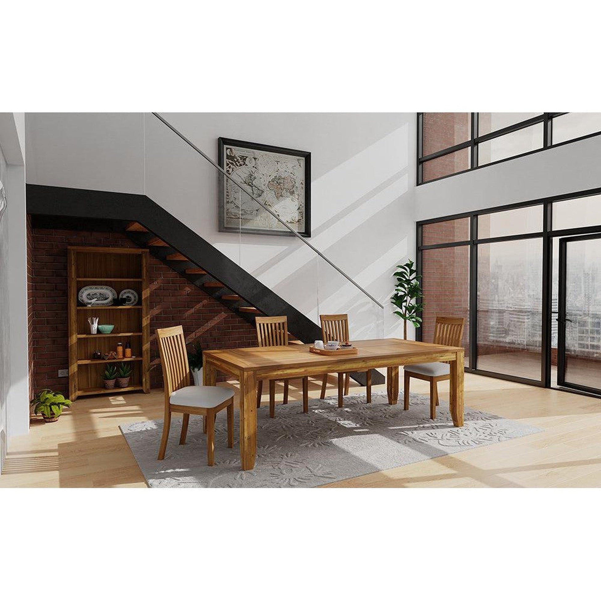 A&B Home 57" x 51" Bundle of 7 Rectangular Distressed Black Glass Frame Wall-Mounted Mirror With Wall Art