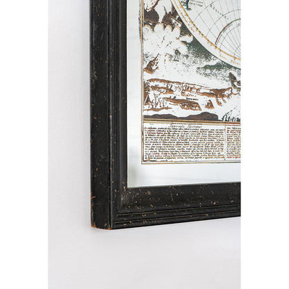 A&B Home 57" x 51" Bundle of 7 Rectangular Distressed Black Glass Frame Wall-Mounted Mirror With Wall Art