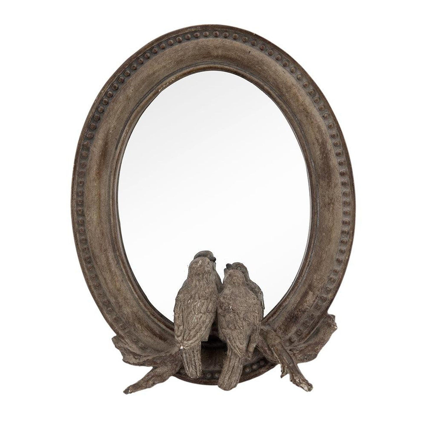 A&B Home 8" x 10" Bundle of 152 Corella Oval Shaped Bird Resin Framed Freestanding Mirror