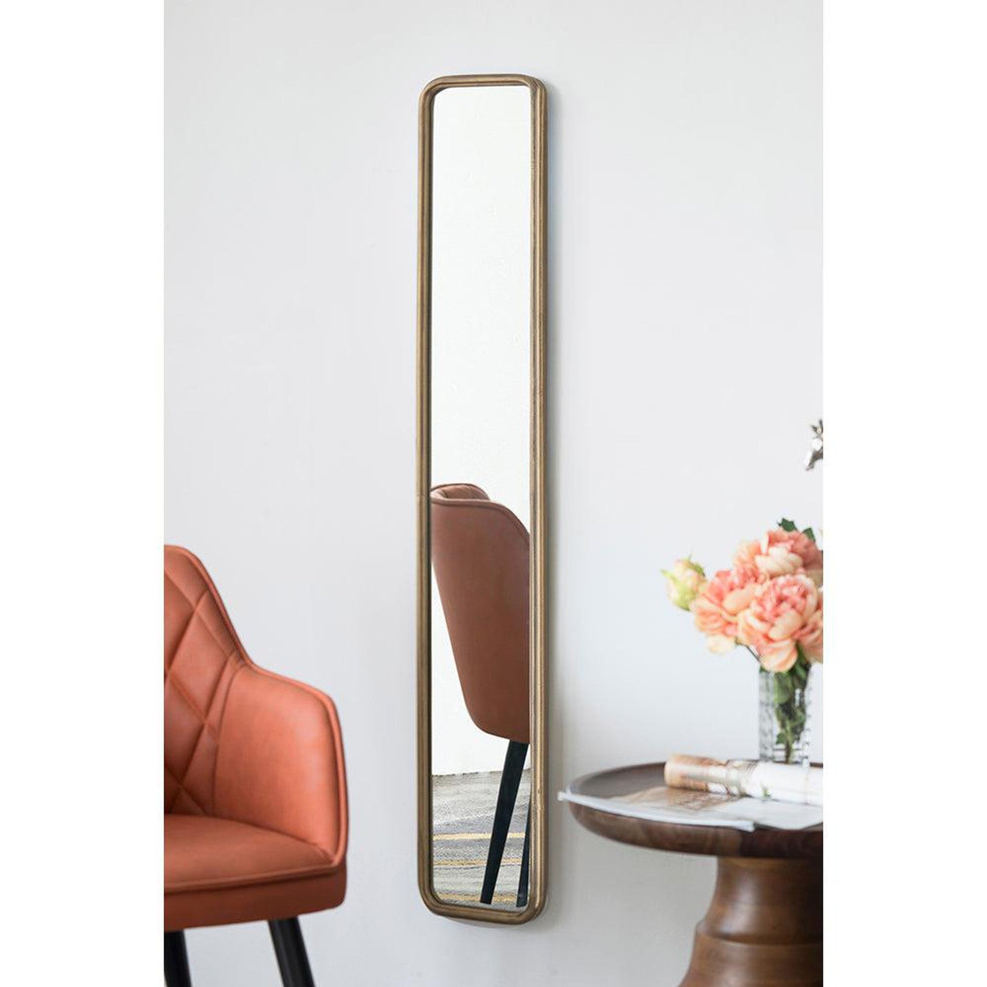 A&B Home 8" x 47" Bundle of 17 Full-Length Chic Gold Glass Frame Wall-Mounted Mirror