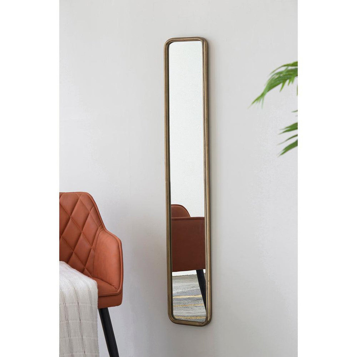 A&B Home 8" x 47" Bundle of 25 Full-Length Chic Gold Glass Frame Wall-Mounted Mirror