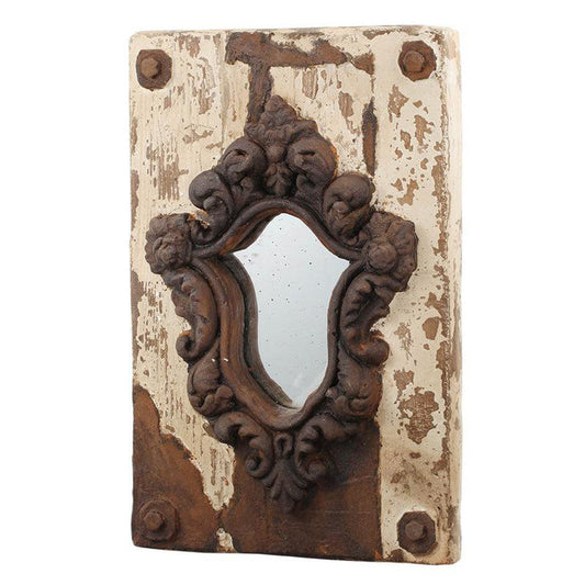 A&B Home Acantha 12" x 18" Bundle of 28 Rectangular Distressed White and Rust-Like Patina Classic Wall-Mounted Mirror