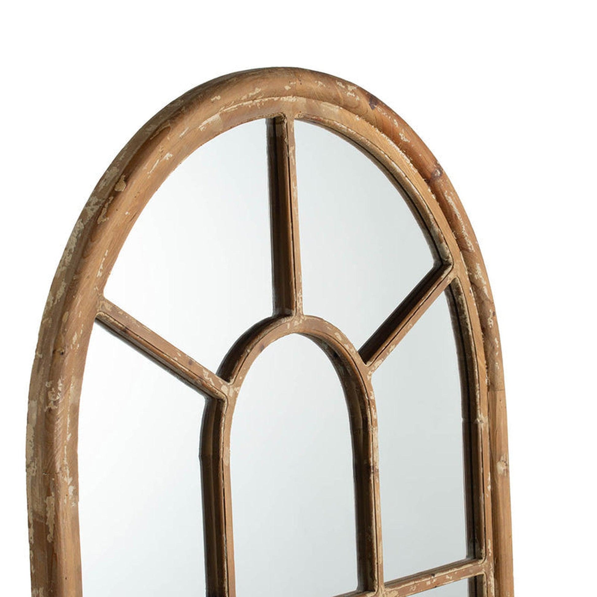 A&B Home Ada 24" x 74" Bundle of 5 Half-Round Elongated Distressed White Wash Wood Frame Wall-Mounted Mirror