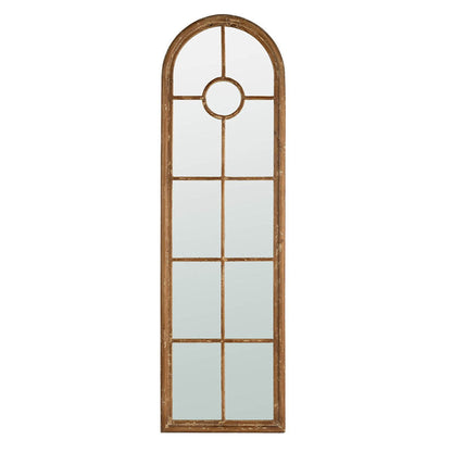 A&B Home Ada 24" x 74" Bundle of 8 Half-Round Elongated Distressed White Wash Wood Frame Wall-Mounted Mirror