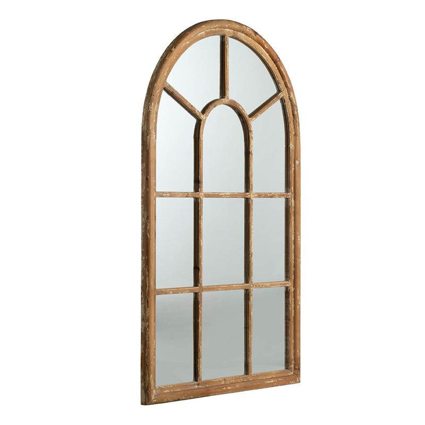 A&B Home Ada 34" x 54" Bundle of 8 Arched Shape Brown Wood Frame Wall-Mounted Mirror