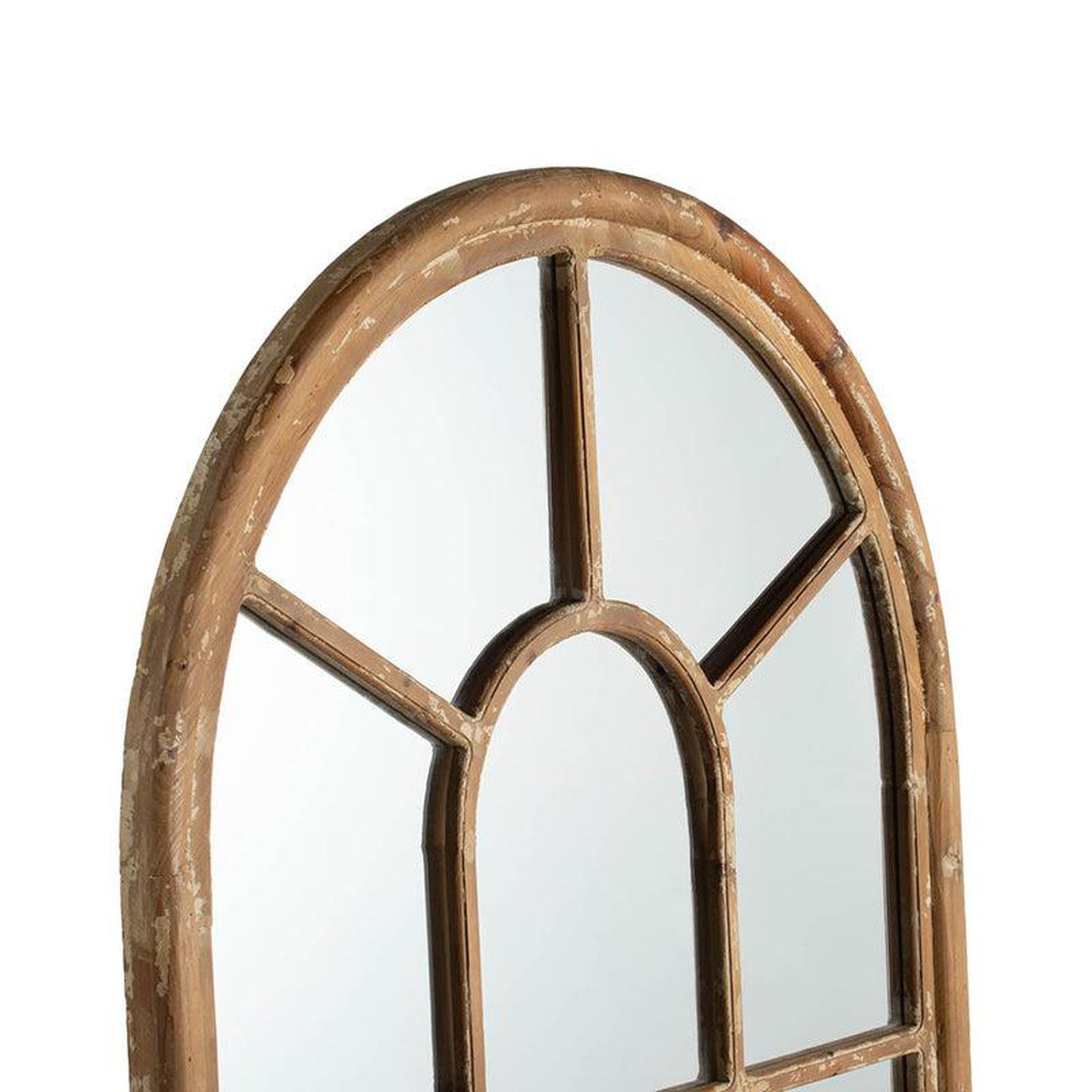 A&B Home Ada 34" x 54" Bundle of 8 Arched Shape Brown Wood Frame Wall-Mounted Mirror