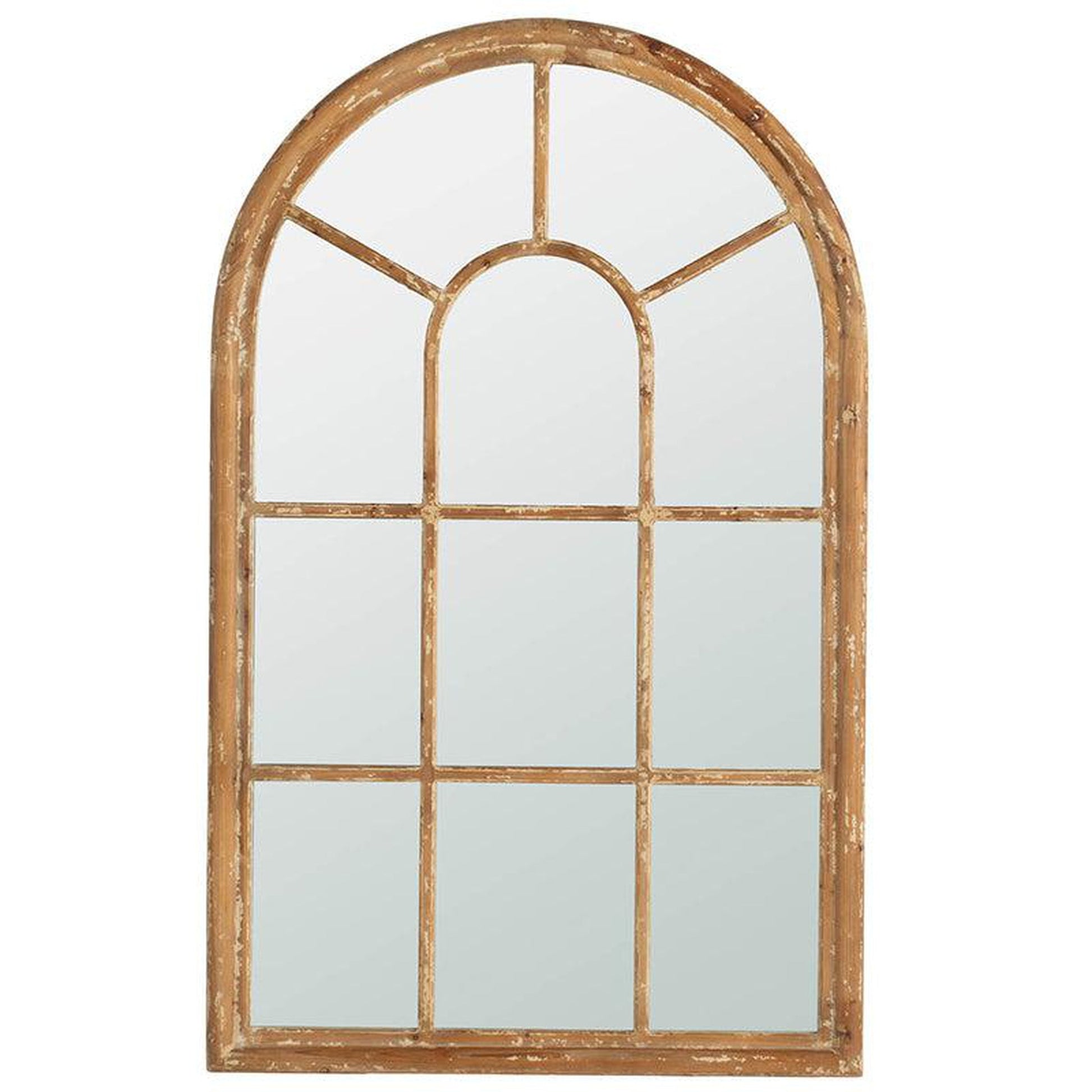A&B Home Ada 34" x 54" Bundle of 8 Arched Shape Brown Wood Frame Wall-Mounted Mirror