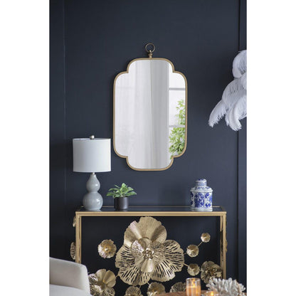 A&B Home Adaline 20" x 36" Bundle of 24 Rectangular Clover-Like Corner Champagne Gold Metal Frame Wall-Mounted Mirror