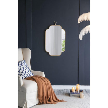 A&B Home Adaline 20" x 36" Bundle of 24 Rectangular Clover-Like Corner Champagne Gold Metal Frame Wall-Mounted Mirror