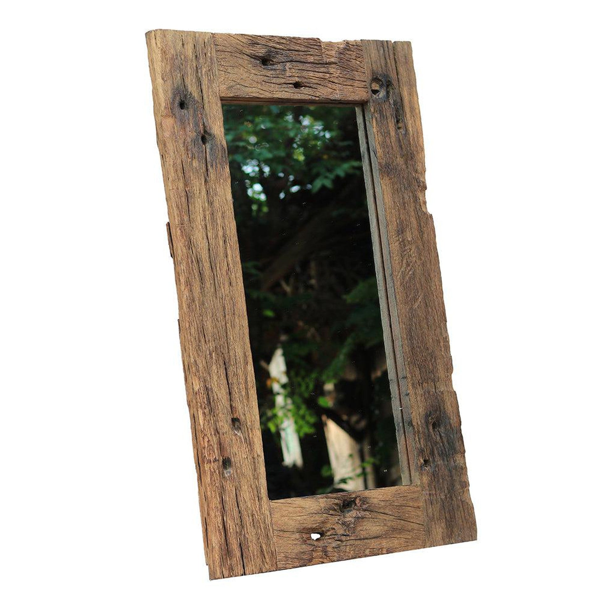 A&B Home Akutan 43" x 26" Bundle of 7 Handcrafted Sleeper Wood Framed Floor Mirror