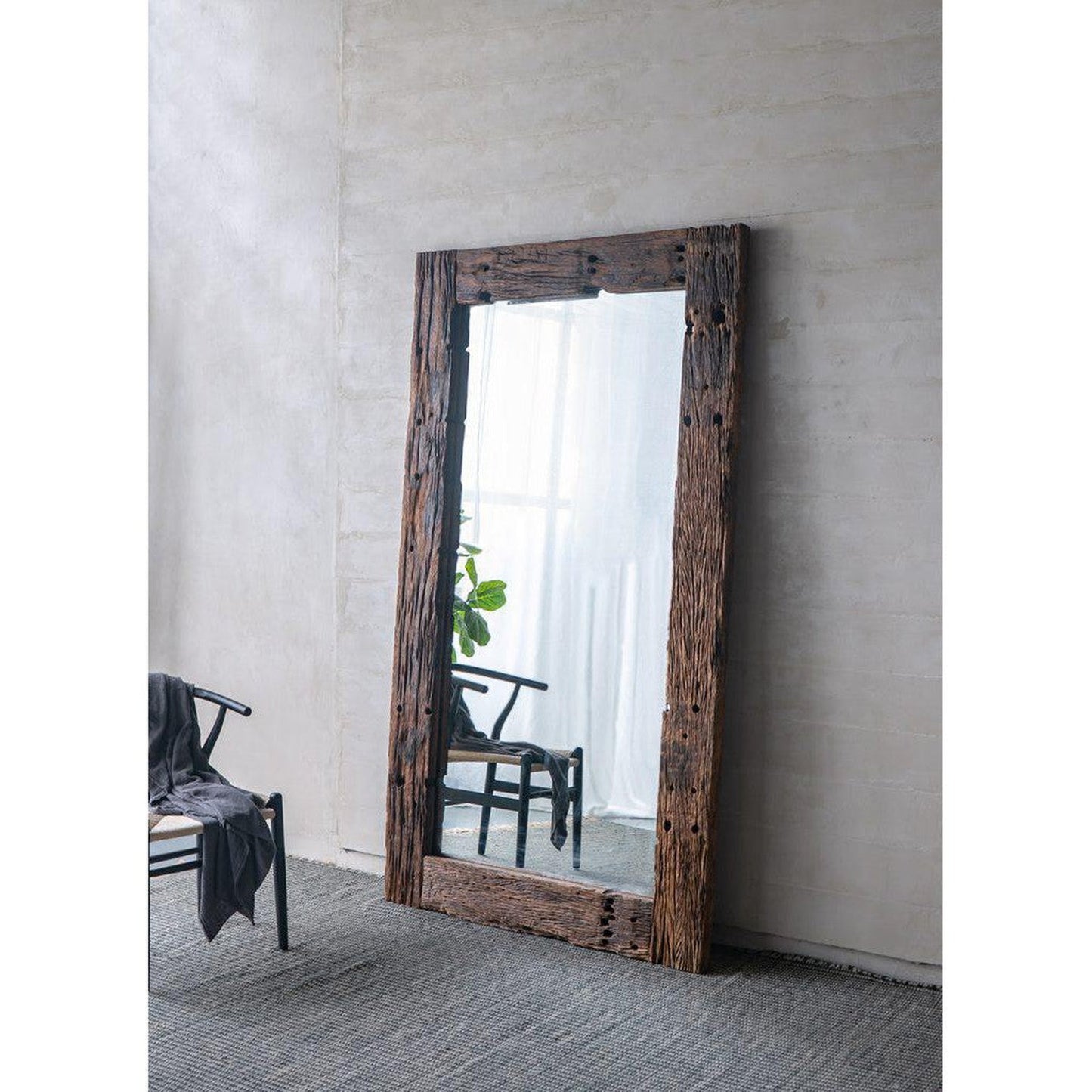 A&B Home Akutan 46" x 86" Bundle of 3 Handcrafted Sleeper Wood Framed Floor Mirror