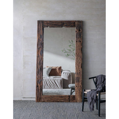 A&B Home Akutan 46" x 86" Bundle of 3 Handcrafted Sleeper Wood Framed Floor Mirror