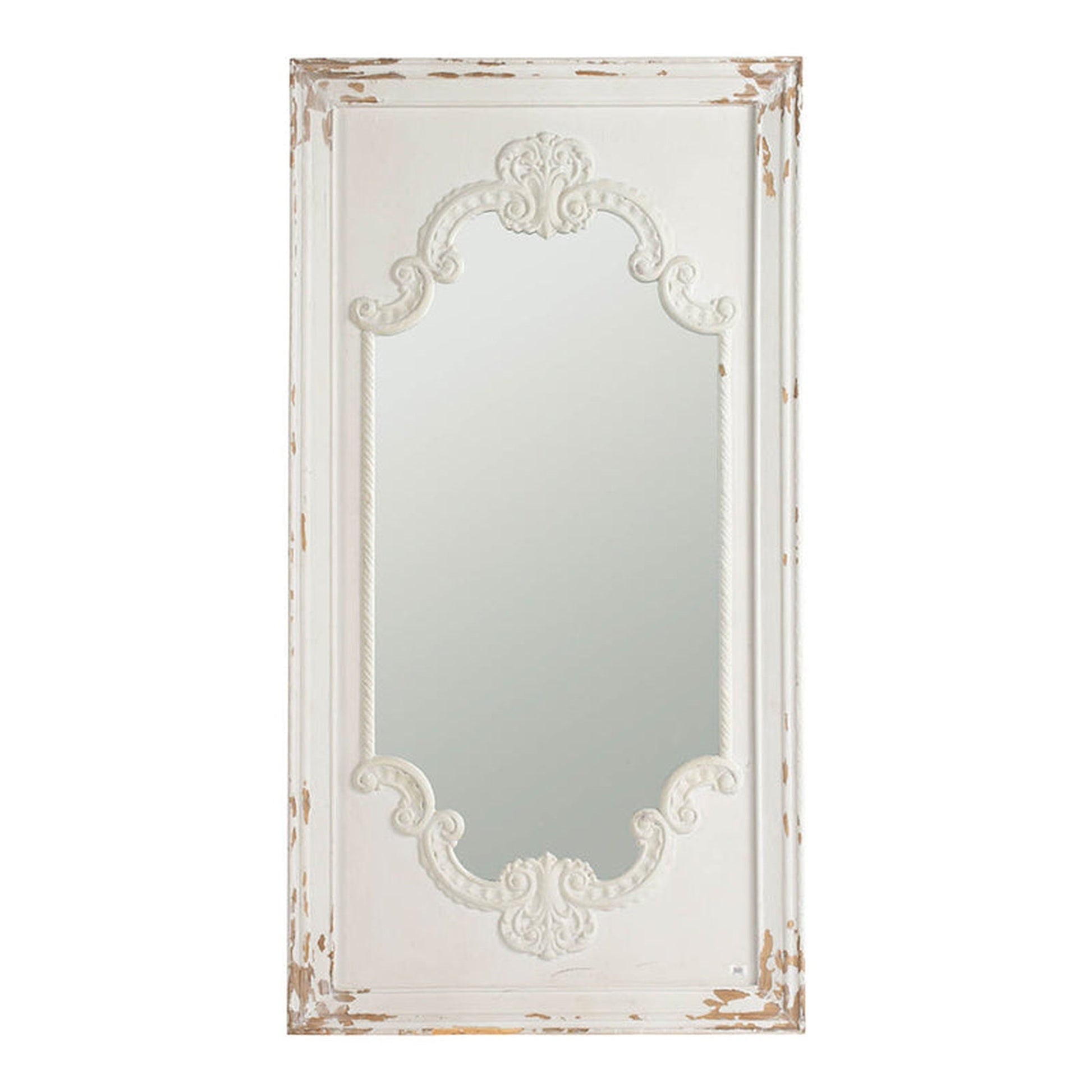A&B Home Alcott 29" x 54" Bundle of 5 Rectangular Distressed White Wooden Frame Wall-Mounted Mirror