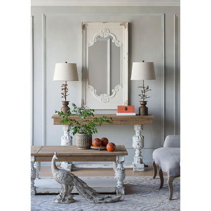 A&B Home Alcott 29" x 54" Bundle of 8 Rectangular Distressed White Wooden Frame Wall-Mounted Mirror