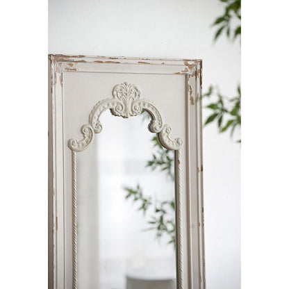A&B Home Alcott 29" x 54" Bundle of 8 Rectangular Distressed White Wooden Frame Wall-Mounted Mirror