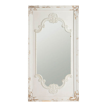 A&B Home Alcott 29" x 54" Bundle of 8 Rectangular Distressed White Wooden Frame Wall-Mounted Mirror