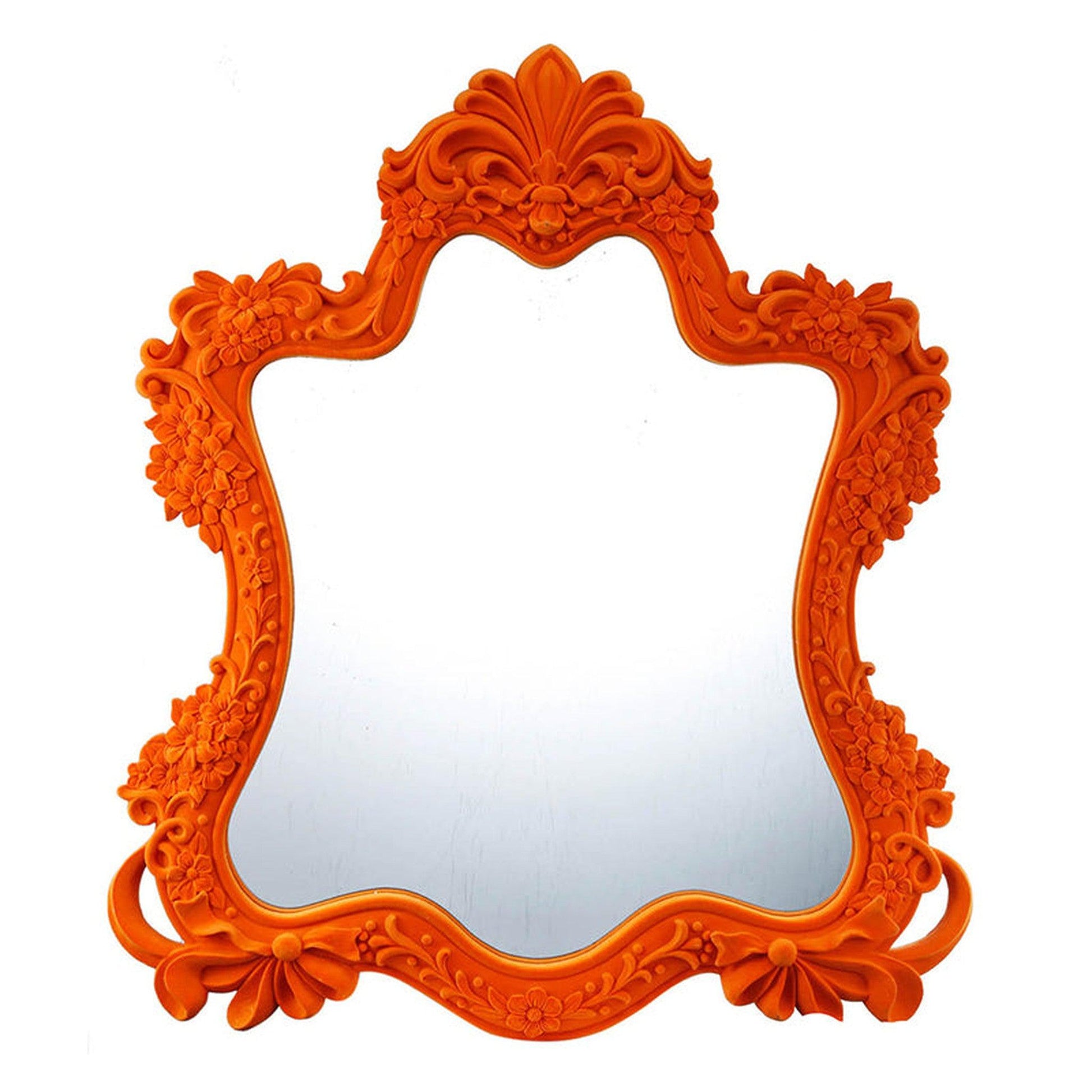 A&B Home Ankeny 28" x 32" Bundle of 11 Arabesque Orange Polyester Frame Wall-Mounted Mirror