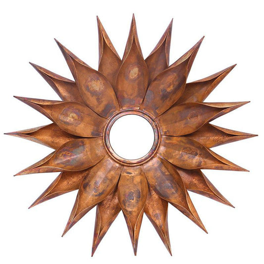 A&B Home Beacon 16" x 16" Bundle of 28 Sunburst Shaped Vintage Copper Metal Frame Wall-Mounted Mirror