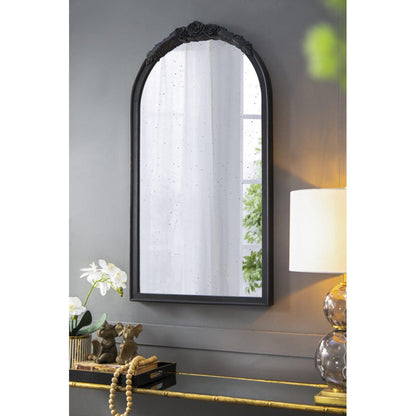 A&B Home Bingley 23" x 42" Bundle of 9 Rectangular Hand Carved Rose Neutral Black Frame Wall-Mounted Mirror