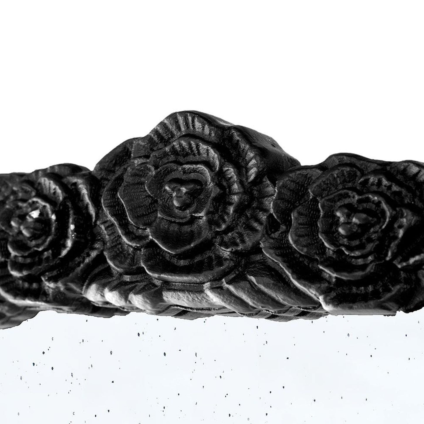 A&B Home Bingley 29" x 65" Bundle of 7 Arched Black Wood Hand Carved Rose Antique Frame Wall-Mounted Mirror