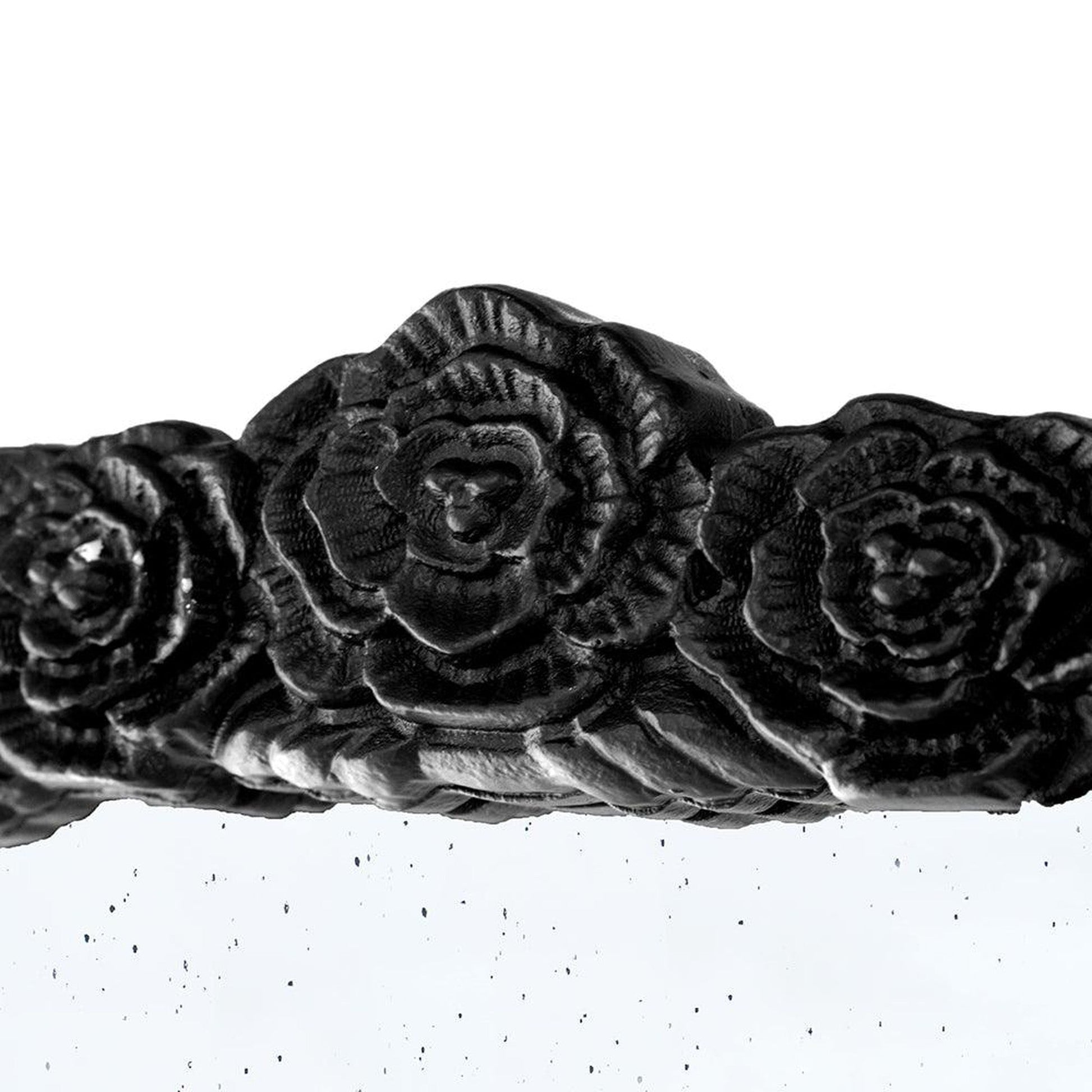 A&B Home Bingley 29" x 65" Bundle of 7 Arched Black Wood Hand Carved Rose Antique Frame Wall-Mounted Mirror
