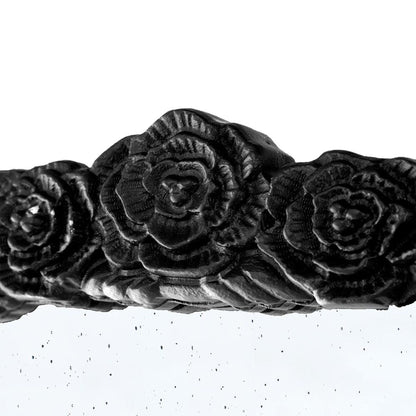 A&B Home Bingley 29" x 65" Bundle of 7 Arched Black Wood Hand Carved Rose Antique Frame Wall-Mounted Mirror