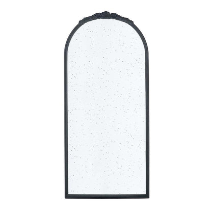 A&B Home Bingley 29" x 65" Bundle of 7 Arched Black Wood Hand Carved Rose Antique Frame Wall-Mounted Mirror