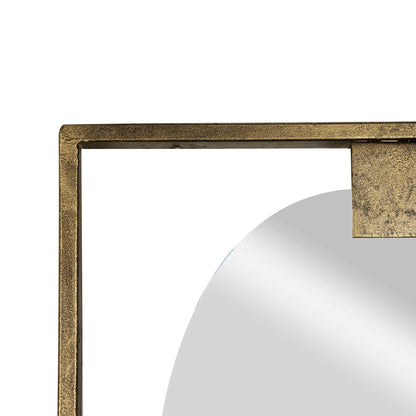 A&B Home Bombora 18" x 42" Bundle of 12 Rectangular Gold Metal Frame Wall-Mounted Oval Shaped Mirror