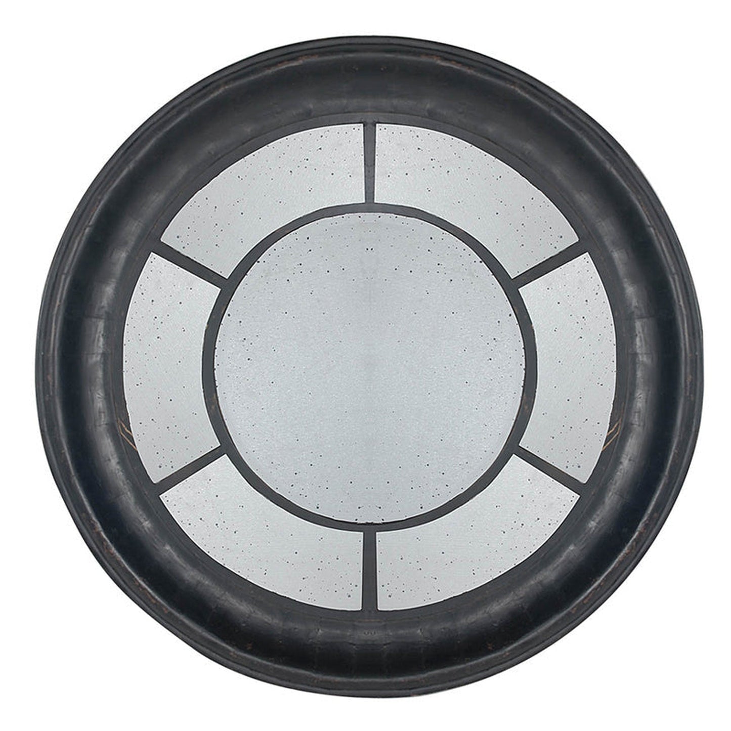 A&B Home Cameron 47" x 47" Bundle of 7 Round Satin Black Wood Frame Wall-Mounted Mirror