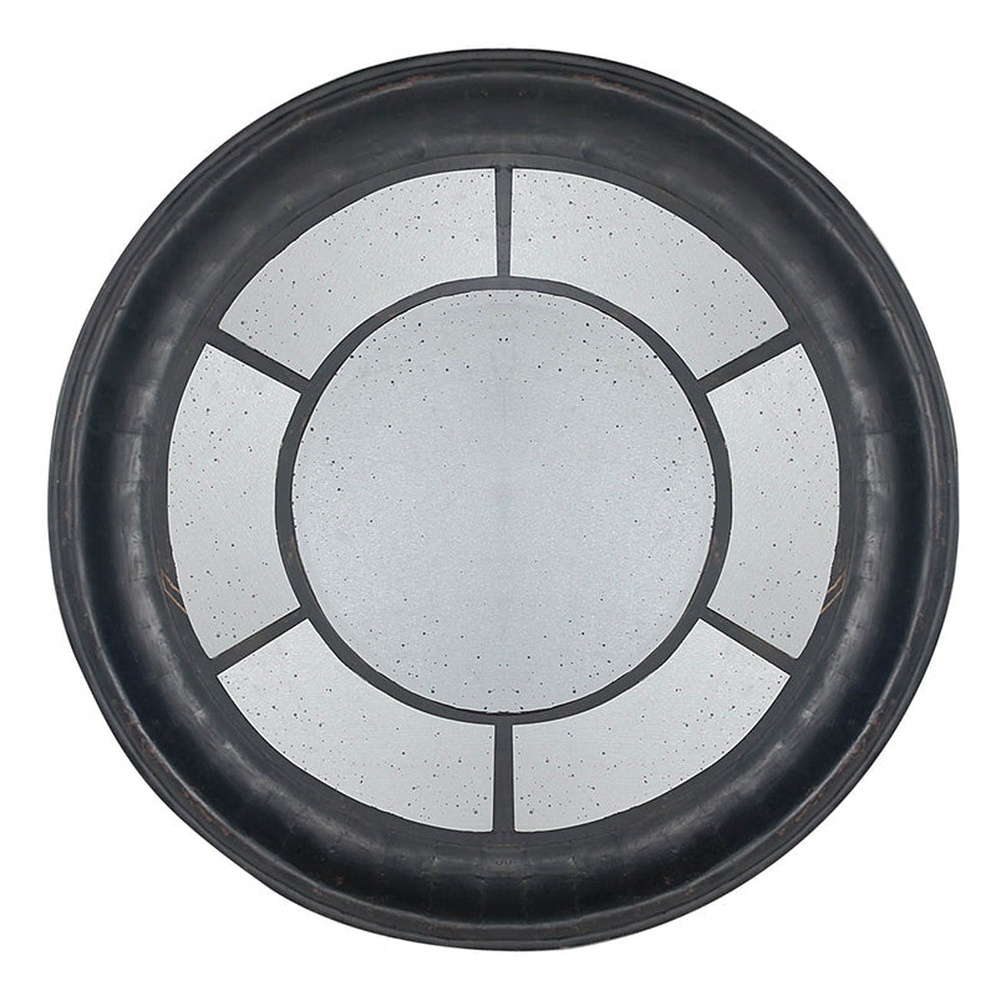 A&B Home Cameron 47" x 47" Bundle of 7 Round Satin Black Wood Frame Wall-Mounted Mirror