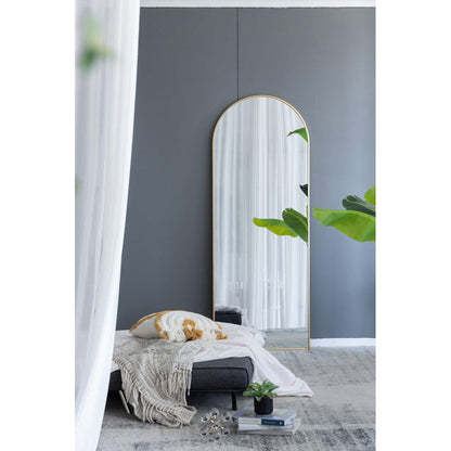 A&B Home Celine 28" x 74" Bundle of 6 Arched Shaped Gold Metal Frame Wall-Mounted Body Mirror