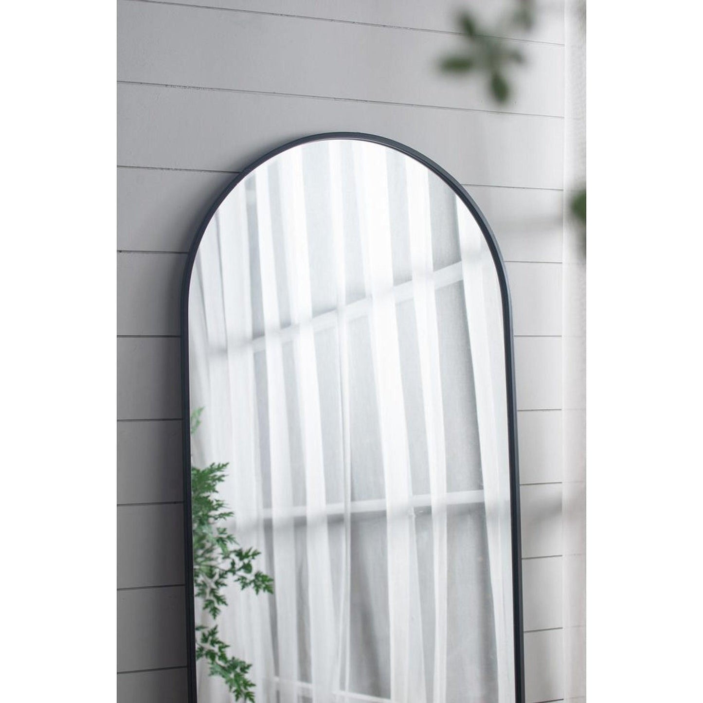 A&B Home Celine 28" x 74" Bundle of 9 Arched Shaped Black Metal Frame Wall-Mounted Body Mirror