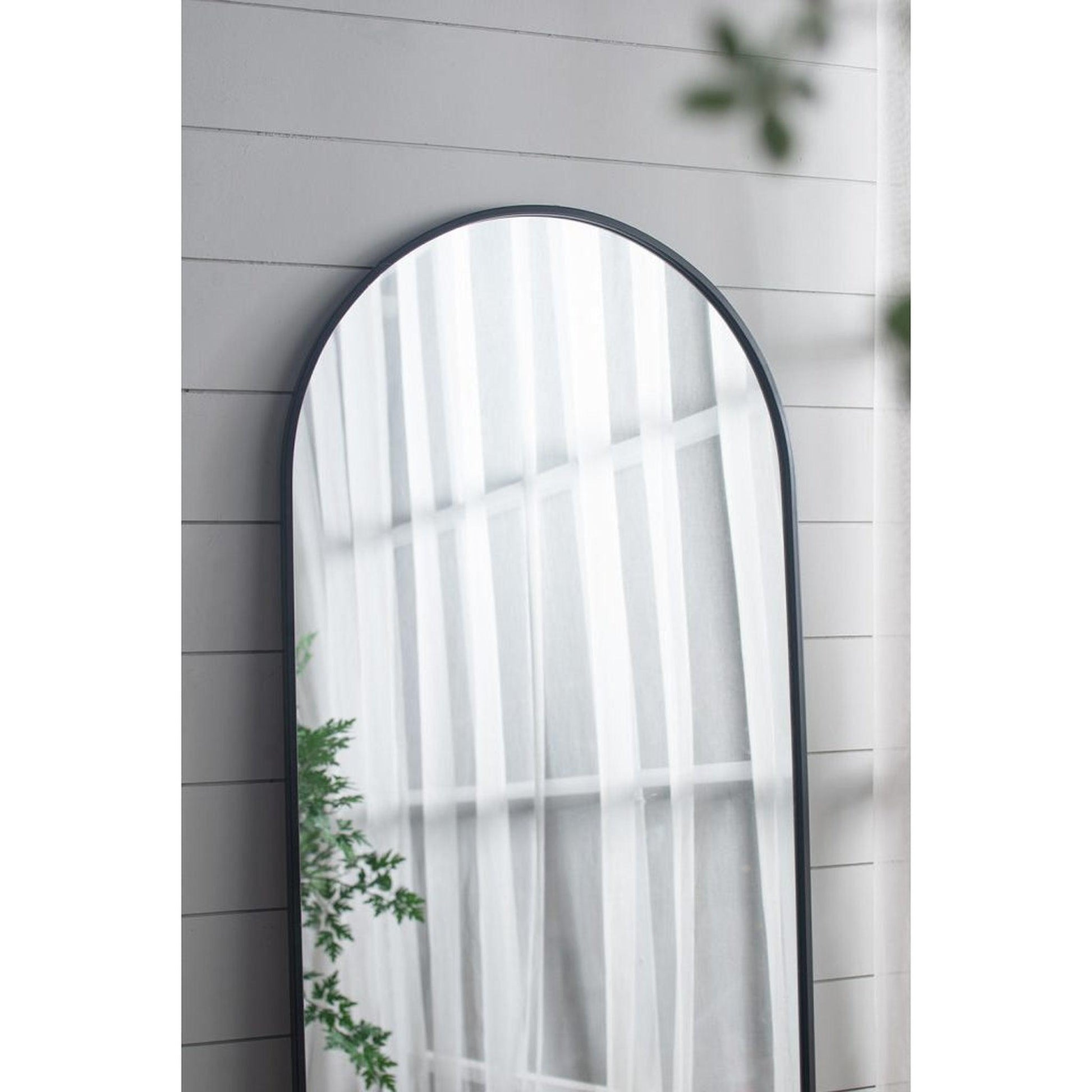 A&B Home Celine 28" x 74" Bundle of 9 Arched Shaped Black Metal Frame Wall-Mounted Body Mirror