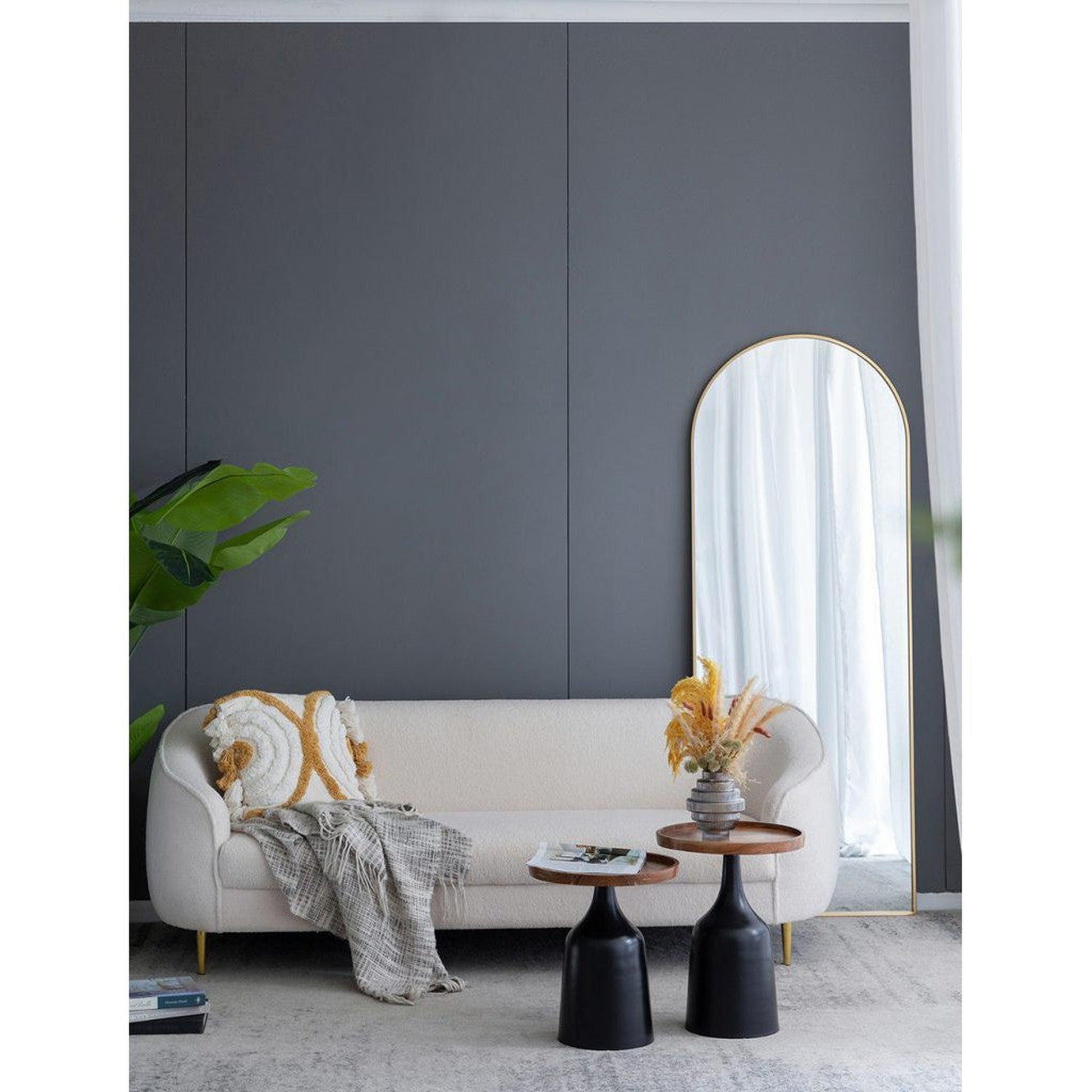 A&B Home Celine 28" x 74" Bundle of 9 Arched Shaped Gold Metal Frame Wall-Mounted Body Mirror