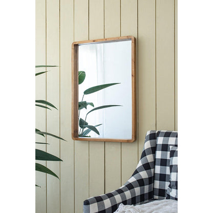 A&B Home Charleston 24" x 35" Bundle of 15 Rectangular Warm Brown Wooden Frame Wall-Mounted Mirror