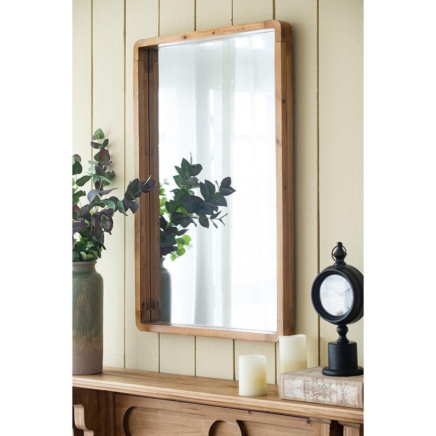 A&B Home Charleston 24" x 35" Bundle of 15 Rectangular Warm Brown Wooden Frame Wall-Mounted Mirror