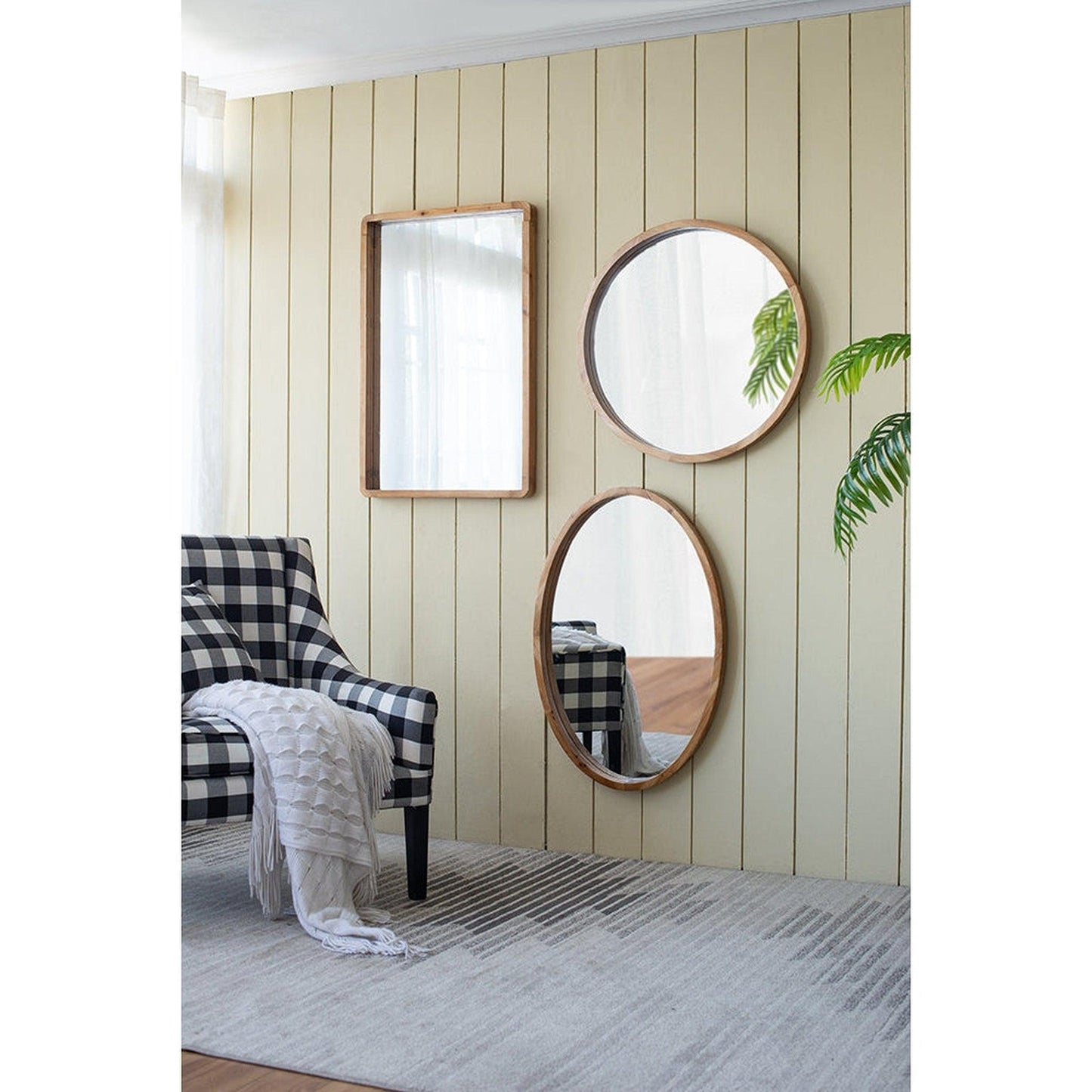 A&B Home Charleston 24" x 35" Bundle of 15 Rectangular Warm Brown Wooden Frame Wall-Mounted Mirror