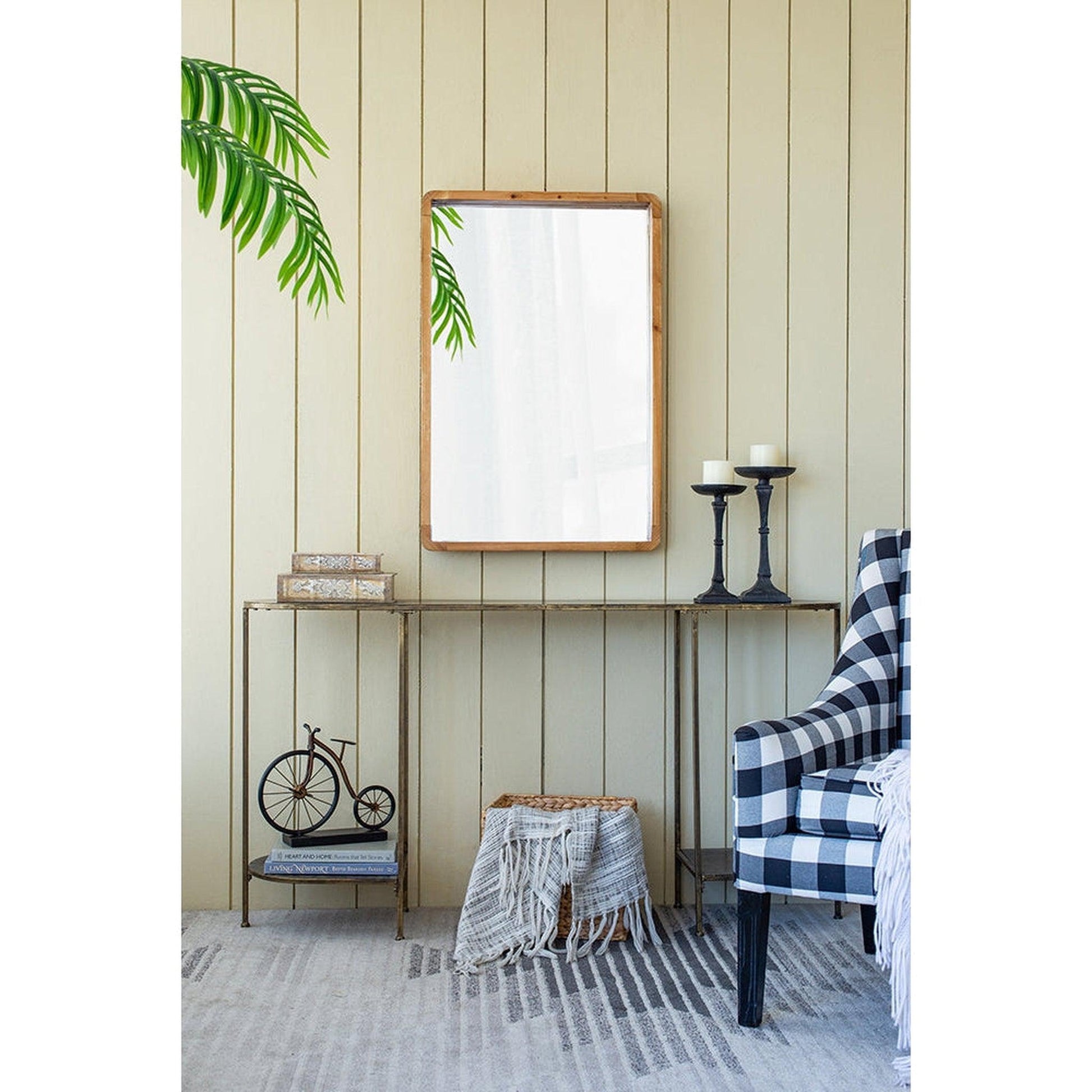 A&B Home Charleston 24" x 35" Bundle of 15 Rectangular Warm Brown Wooden Frame Wall-Mounted Mirror