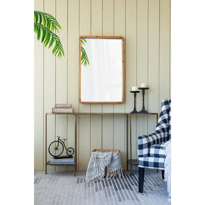 A&B Home Charleston 24" x 35" Bundle of 15 Rectangular Warm Brown Wooden Frame Wall-Mounted Mirror