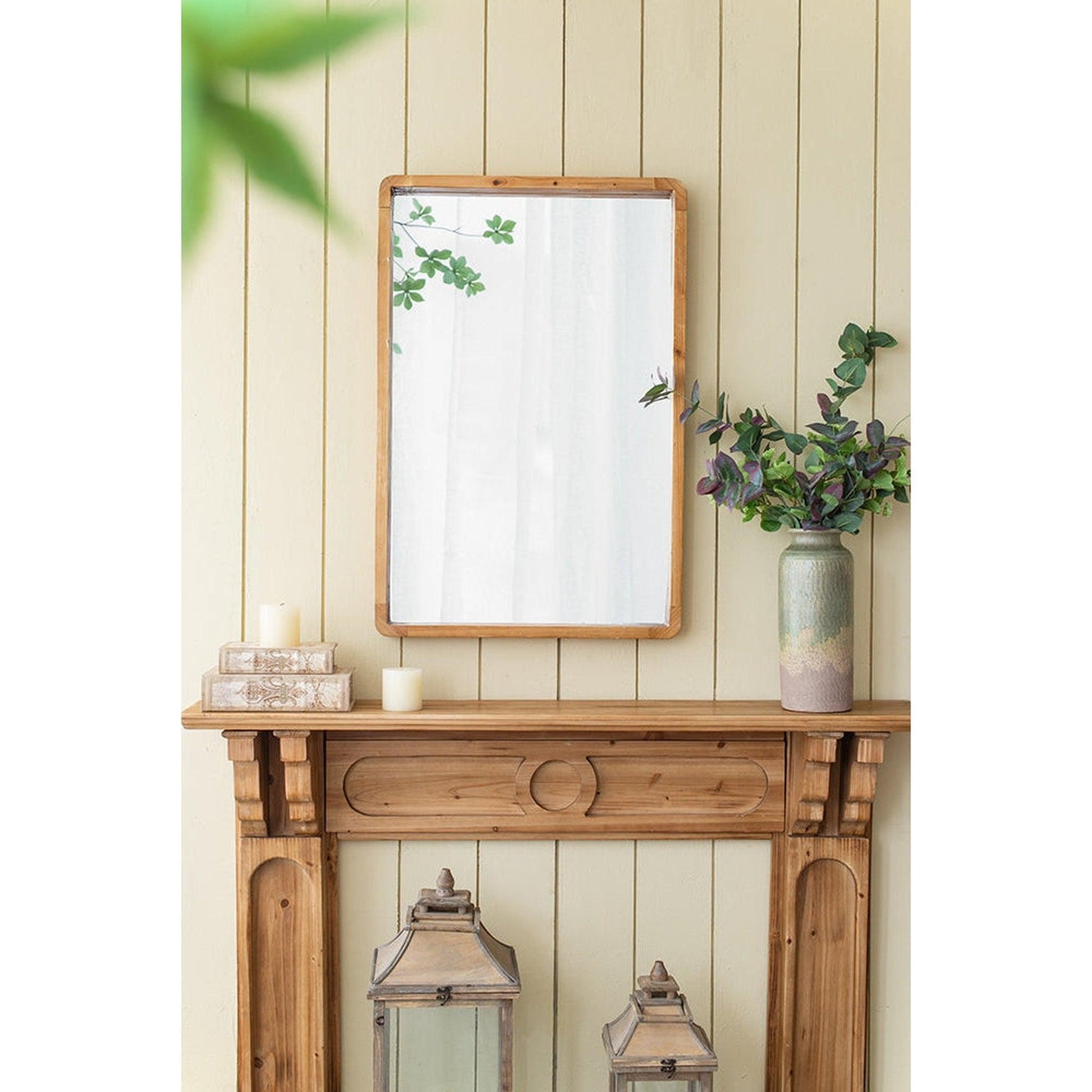A&B Home Charleston 24" x 35" Bundle of 15 Rectangular Warm Brown Wooden Frame Wall-Mounted Mirror
