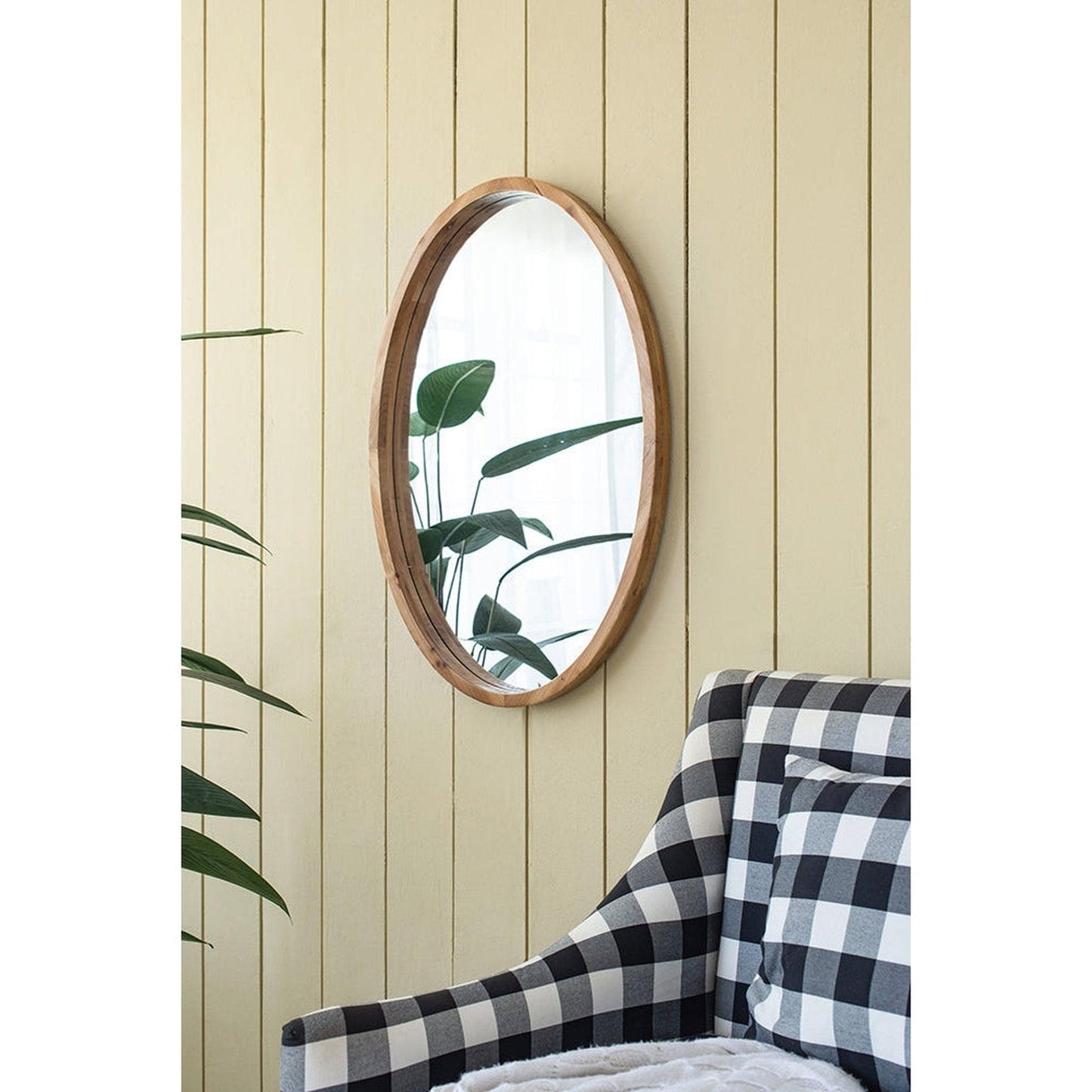 A&B Home Charleston 24" x 35" Bundle of 20 Oval Shaped Warm Brown Wooden Frame Wall-Mounted Mirror
